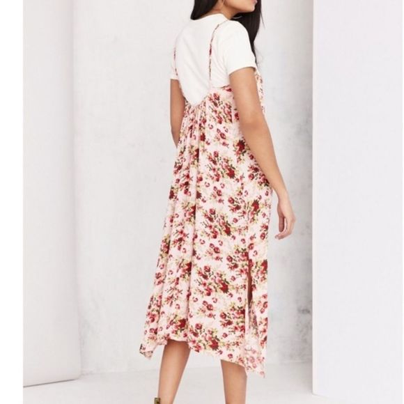 NWT Urban Outfitters Shirred Gauze Midi Slip Dress - Picture 2 of 8